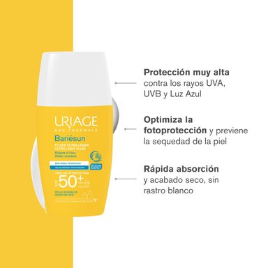 BLOQUEADOR SOLAR FACIAL URIAGE BARIESUN FLUIDO ULTRA LIGERO PIELES SENSIBLES SPF 50+ 30 ML - 2