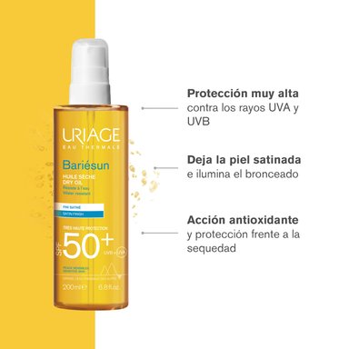 BLOQUEADOR CORPORAL URIAGE BARIESUN ACEITE SECO PROTEGE LA PIEL E ILUMINA EL BRONCEADO SPF 50+ 50 ML - 2
