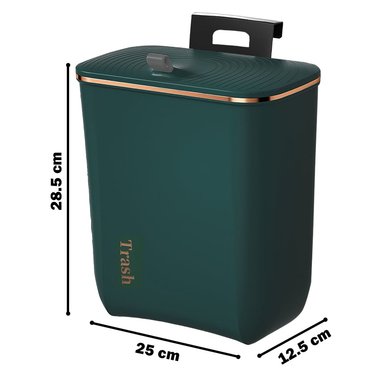 TACHO DE BASURA COLGANTE PAPELERA CONTENEDOR CON TAPA VERDE H01 - 6