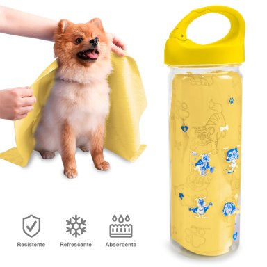 TOALLA ABSORBENTE MANTA PARA PERROS M42 AMARILLO