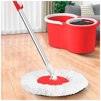 TRAPEADOR CON ESCURRIDOR GIRATORIO AUTOMÁTICO 3 MOPAS ROJO 88 - 2