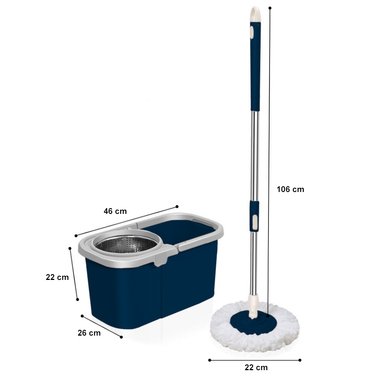 BALDE ESCURRIDOR TRAPEADOR GIRATORIO AUTOMÁTICO CUADRADO AZUL - 6