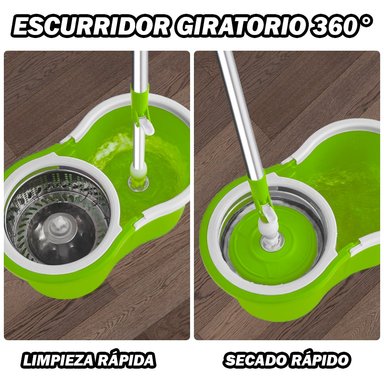 TRAPEADOR ESCURRIDOR GIRATORIO 2 MOPAS 88 VD Y COLGADOR DOBLE DE REGALO - 4