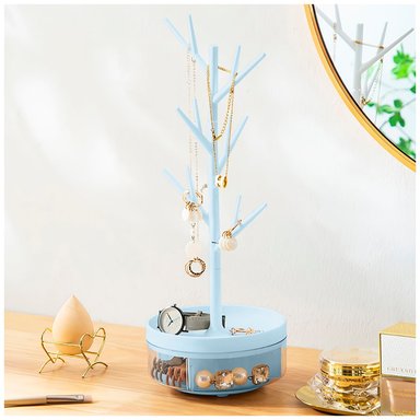 JOYERO ORGANIZADOR GIRATORIO DE ACCESORIOS CELESTE XU8