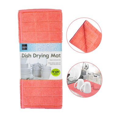 ALFOMBRILLA DE MICROFIBRA ESCURRIDOR SECADOR DE PLATOS VASOS ROSADO R63