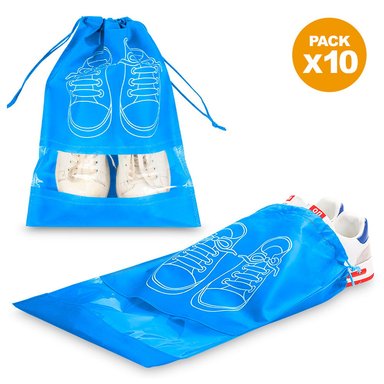 PACK X 10 BOLSA ORGANIZADOR PROTECTOR DE ZAPATOS ZAPATILLAS CELESTE BZ3