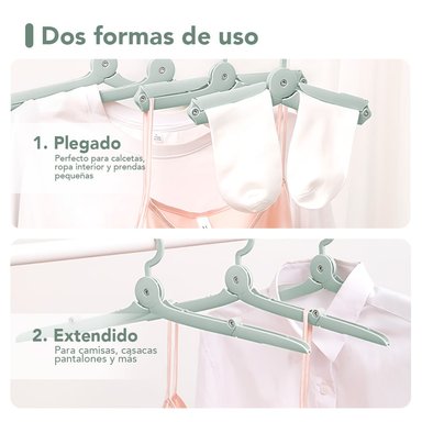 PACK X3 GANCHO COLGADOR DE ROPA PLEGABLE VD AJ9 - 3