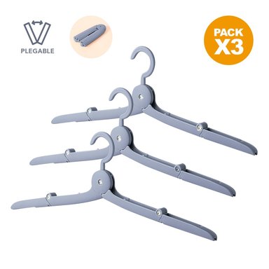 PACK X3 GANCHO COLGADOR DE ROPA PLEGABLE PL AJ9
