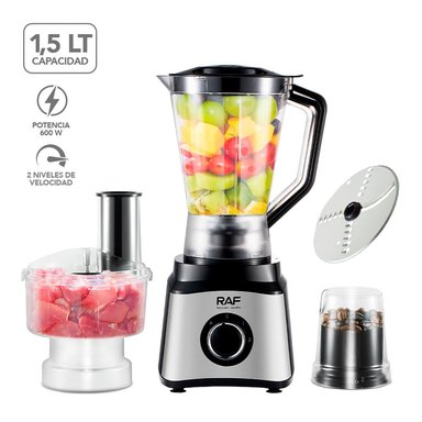 LICUADORA SASHIJA MULTIFUNCIONAL 4 EN 1 600W 2 VELOCIDADES 1,5 L R23