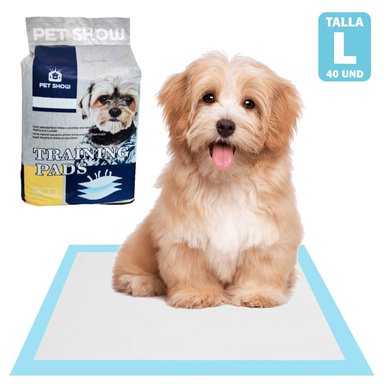 PAÑALES DE PISO ABSORBENTES DESECHABLES PARA PERROS MASCOTAS TALLA L 40 UDS