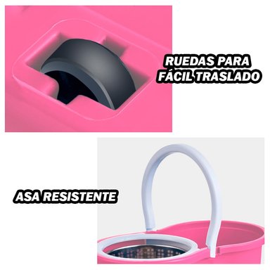 TRAPEADOR CON ESCURRIDOR GIRATORIO AUTÓMATICO 2 MOPAS ALT 88S - 5
