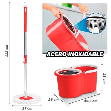 TRAPEADOR CON ESCURRIDOR GIRATORIO AUTÓMATICO 2 MOPAS ALT 88S - 6