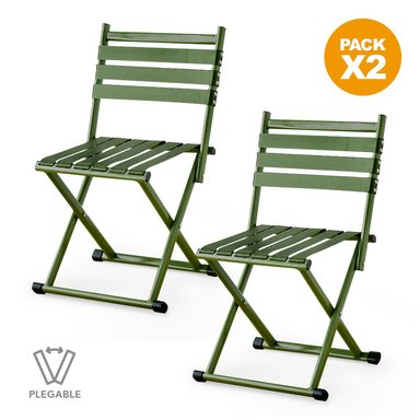 PACK X2 SILLA PLEGABLE 2 EN 1 PARA PLAYA CAMPING VD DD4 - 1