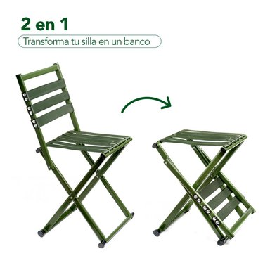 PACK X2 SILLA PLEGABLE 2 EN 1 PARA PLAYA CAMPING VD DD4 - 4