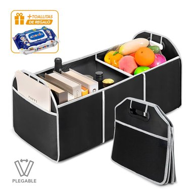 ORGANIZADOR PLEGABLE DE ALMACENAMIENTO PARA AUTO Y PAÑITOS HÚMEDOS DE REGALO