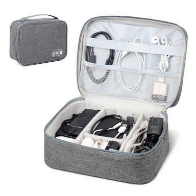 NECESER ORGANIZADOR DE CABLES Y ACCESORIOS PORTÁTIL PLOMO BW1