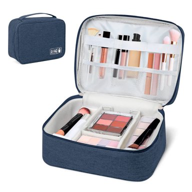 NECESER DE MAQUILLAJE COSMÉTICOS PORTÁTIL AZUL BW1