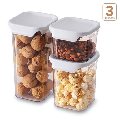 SET DE FRASCOS HERMÉTICOS 3 PIEZAS CON TAPA H10