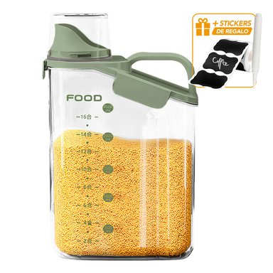 FRASCO CONTENEDOR HERMÉTICO 2500 ML VD F15 Y STICKER CA7 DE REGALO