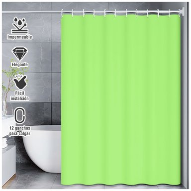 CORTINA DE BAÑO MODERNA IMPERMEABLE ACCESORIO PARA DUCHA VERDE LIMÓN U11