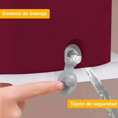BALDE ESCURRIDOR TRAPEADOR GIRATORIO AUTOMÁTICO CUADRADO GUINDA - 3