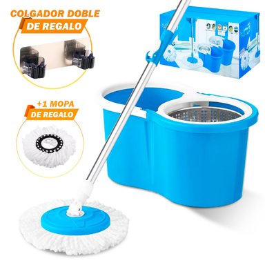 TRAPEADOR ESCURRIDOR GIRATORIO 2 MOPAS 88 CL Y COLGADOR DOBLE DE REGALO - 1