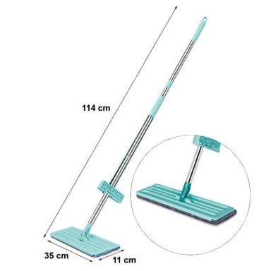 TRAPEADOR CON ESCURRIDOR GIRATORIO AUTÓMATICO 2 MOPAS VERDE 88 Y COLGADOR DE REGALO - 5