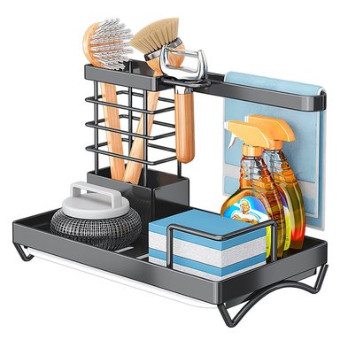 ORGANIZADOR SASHIJA NEGRO ESCURRIDOR MULTIUSOS ELEGANTE LAVADERO COCINA BAÑO A6V