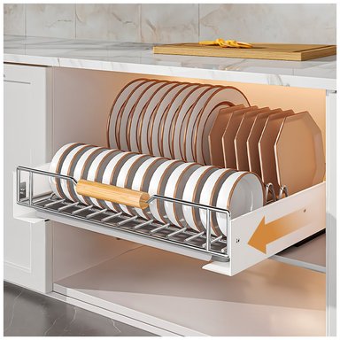 ORGANIZADOR SASHIJA ACERO BLANCO ESCURRIDOR PLATOS EXTRAIBLE DESLIZABLE MODERNO 70L