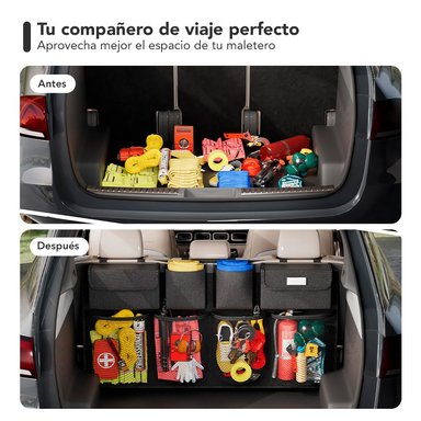 ORGANIZADOR SASHIJA DE AUTO PARA MALETERO IMPERMEABLE NEGRO O99 - 3
