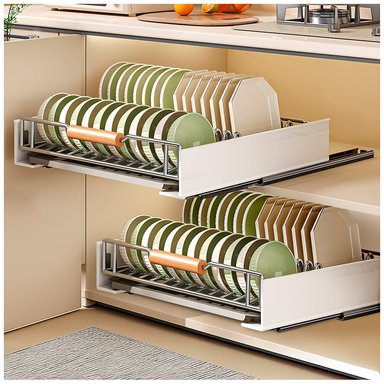 ESCURRIDOR PLATOS SASHIJA ACERO INOXIDABLE BLANCO EXTRAÍBLE 2 EN 1 GABINETE L70