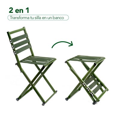 SILLA PLEGABLE SASHIJA VERDE 2 EN 1 PLAYA JARDIN CAMPING TERRAZA DD4 - 4