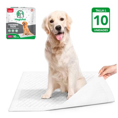 PAÑALES PARA MASCOTAS SUPER ABSORBENTE MAGIC PET TALLA L 60X60 10 UND HY6