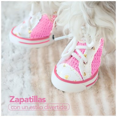 ZAPATOS PARA PERROS MASCOTAS ANTIDESLIZANTE ROSADO TALLA 1 JJ3 - 3
