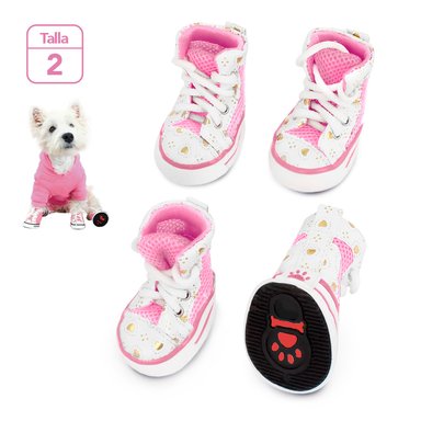 ZAPATOS PARA PERROS MASCOTAS ANTIDESLIZANTE ROSADO TALLA 2 JJ3