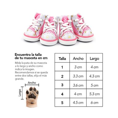 ZAPATOS PARA PERROS MASCOTAS ANTIDESLIZANTE ROSADO TALLA 2 JJ3 - 6
