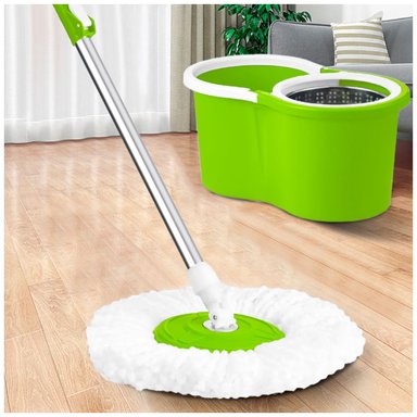 TRAPEADOR CON ESCURRIDOR GIRATORIO AUTÓMATICO 2 MOPAS VERDE 88S - 2