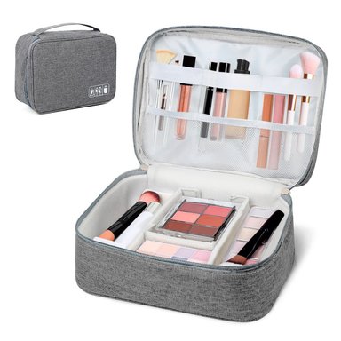 NECESER DE MAQUILLAJE COSMÉTICOS PORTÁTIL PLOMO BW1