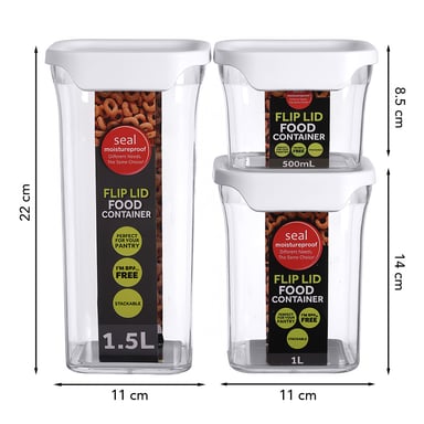 SET DE FRASCOS HERMÉTICOS 3 PIEZAS CON TAPA H10 - 6