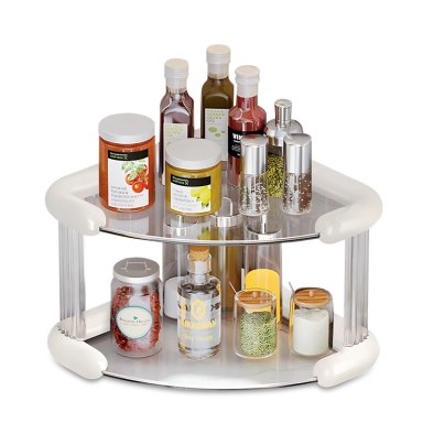 ORGANIZADOR ESQUINERO DE COCINA 2 NIVELES MULTIUSOS ELEGANTE E47