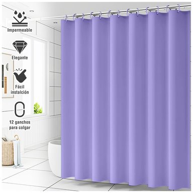 CORTINA DE BAÑO IMPERMEABLE PREMIUM LILA U88