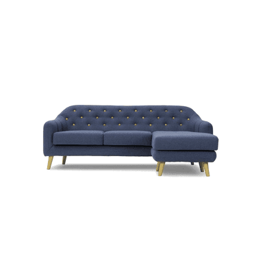 SECCIONAL HOGARYSPACIOS VINTAGE AZUL OSCURO HYS DERECHO MARSELLY