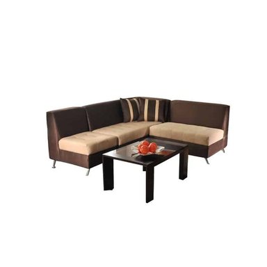 SECCIONAL HOGARYSPACIOS MINIMALISTA AMARILLO CLARO HYS ESQUINERO + MESA CENTRO ARES