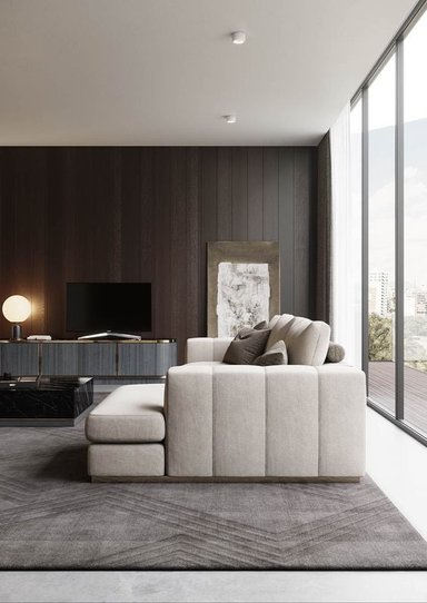 SECCIONAL HOGARYSPACIOS MINIMALISTA BEIGE HYS DERECHO SATURNO