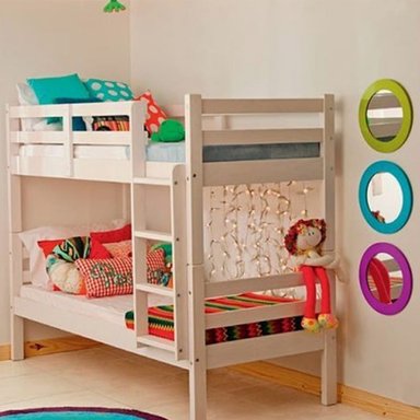 CAMAROTE HOGARYSPACIOS 2 PLAZAS AMARILLO CLARO FANTIL