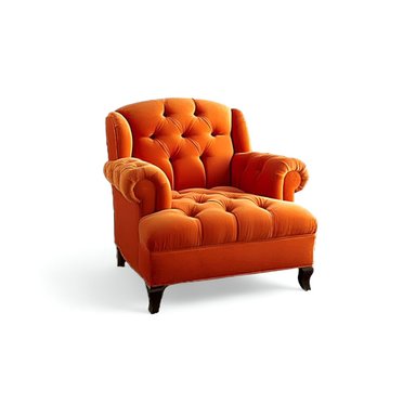 SILLÓN HOGARYSPACIOS JHOSSY CAPITONE VINTAGE NARANJA OSCURO