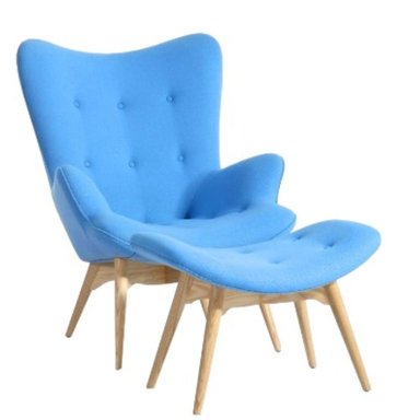 SILLÓN HOGARYSPACIOS + BANQUETA GRANDMOTHER URBANO CELESTE