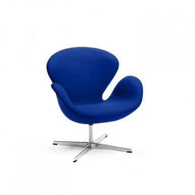 SILLÓN HOGARYSPACIOS SWAN CLÁSICO CUERO SINTETICO AZUL ACERO