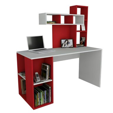 ESCRITORIO HOGARYSPACIOS MODERNO 45 CM X 110 CM ROJO JAVIER
