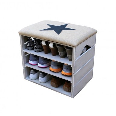 ZAPATERA HOGARYSPACIOS MINIMALISTA GRIS CLARO BILLY 6 ZAPATOS